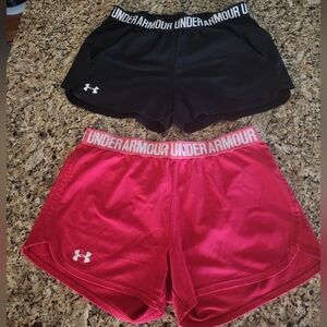 Under Armour Shorts (X2)-Black and Pink Athletic Shorts|Womens Size MED